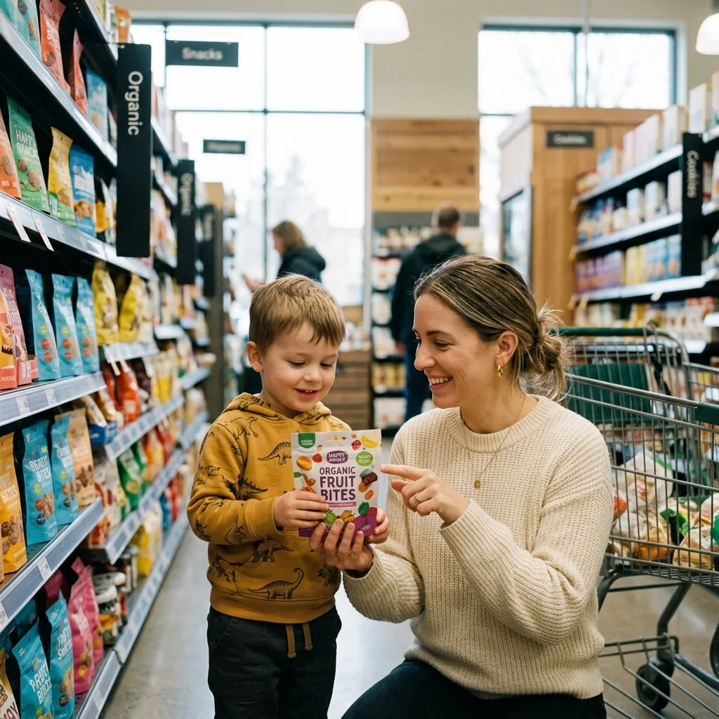 Daniela y su hijo en el supermercado